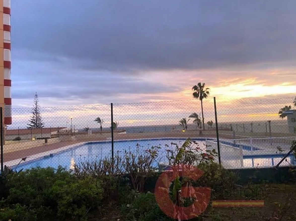 Studio en première ligne de plage à Torrox — Piscine
