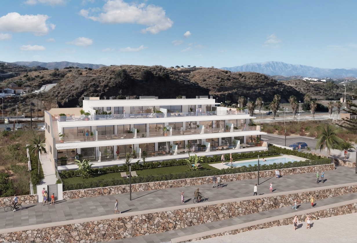 Duplex em primeira linha de praia em Benajarafe — Aérea