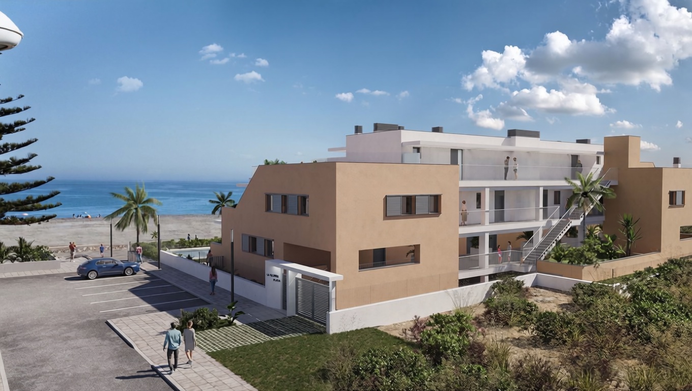 Duplex en première ligne de plage à Benajarafe — Façade