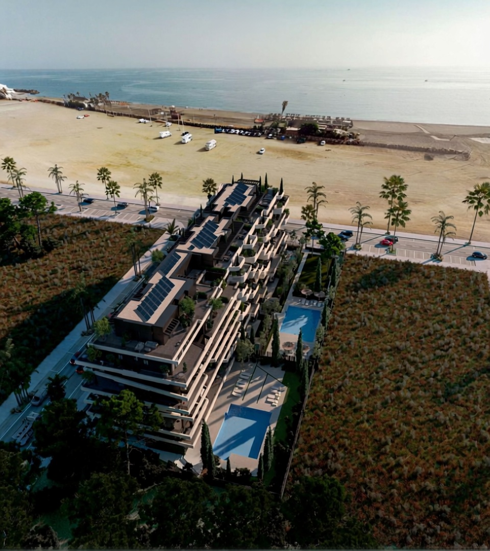 Appartement en première ligne de plage à Vélez Málaga — Vue aérienne