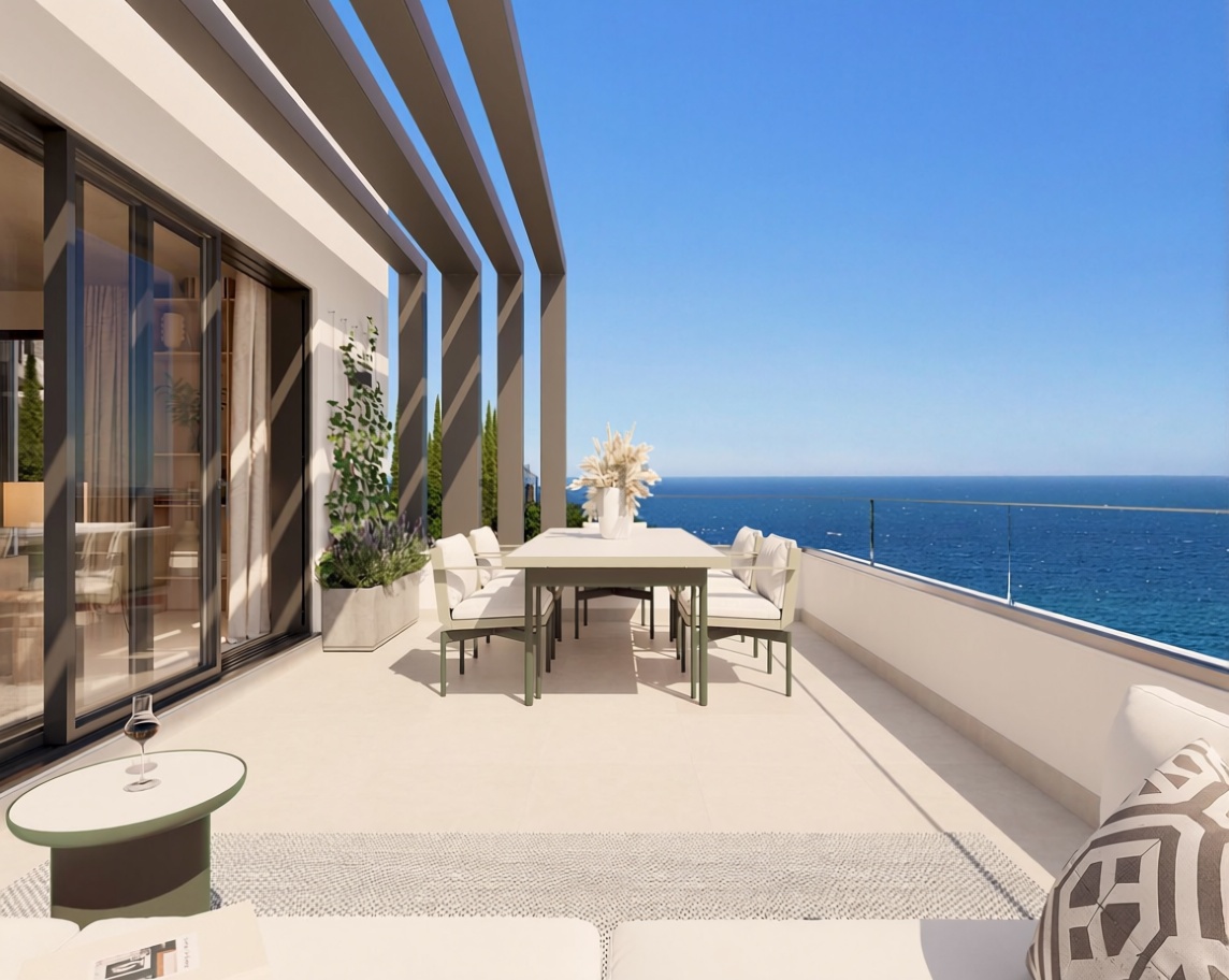 Chalet avec accès direct à la plage à Vélez Málaga — Terrasse mer