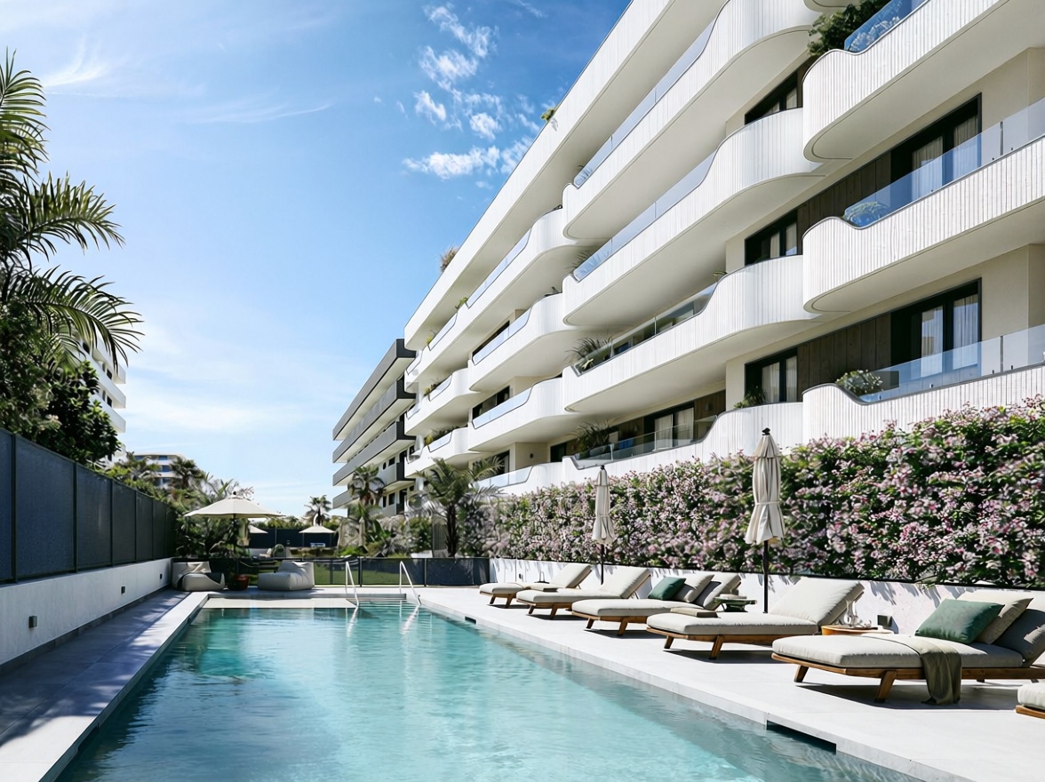 Apartamento em primeira linha de praia em Vélez Málaga — Piscina