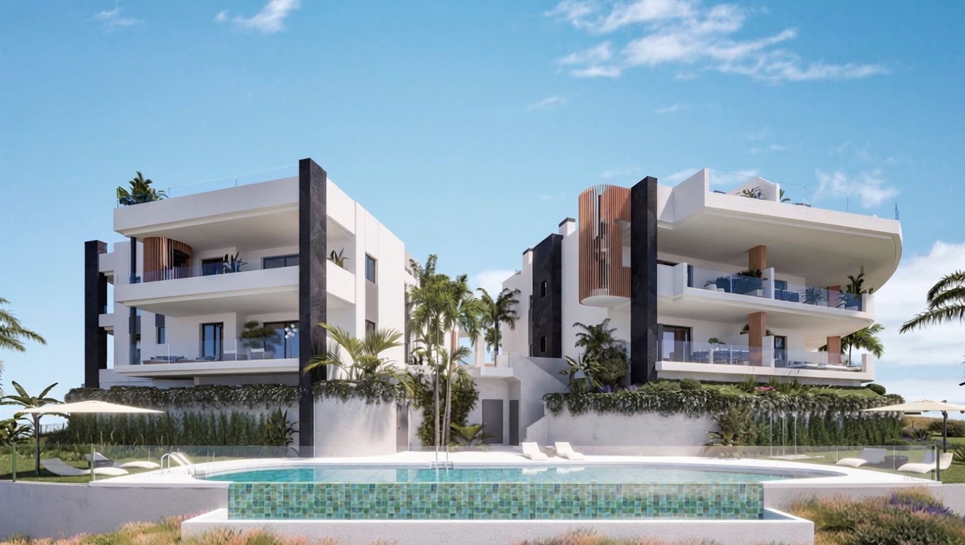 Appartement en première ligne de plage à Benajarafe — Façade