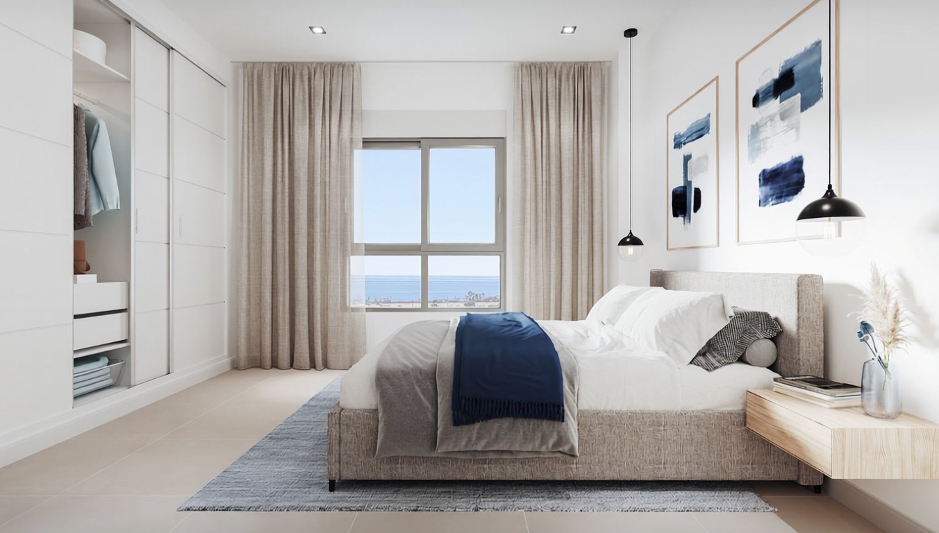 Piso en primera línea de playa en Vélez Málaga — Dormitorio