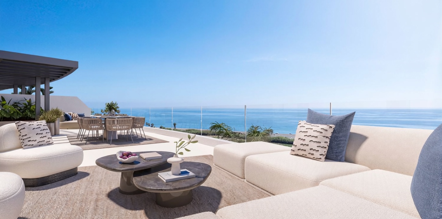 Apartamento em primeira linha de praia em Benajarafe — Terraço mar