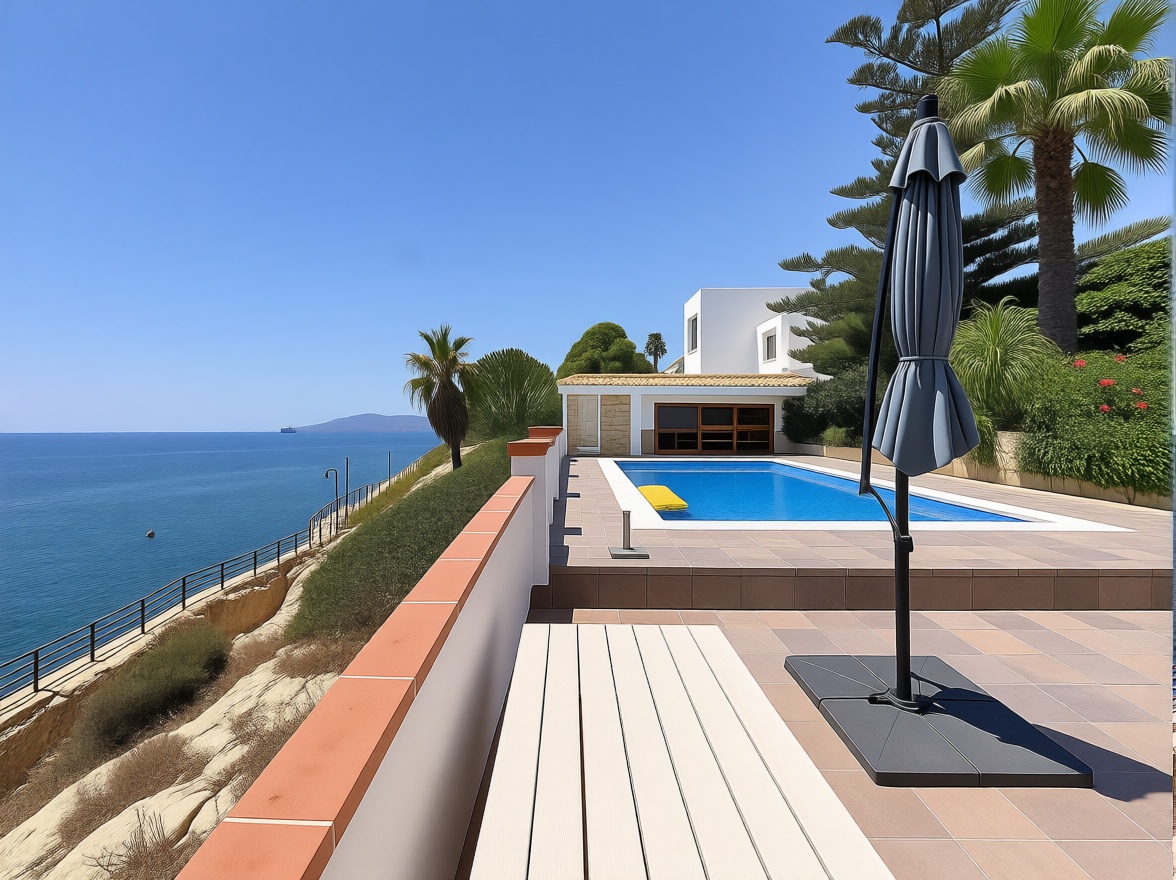 Chalet com acesso direto à praia em Rincón de la Victoria — Terraço mar