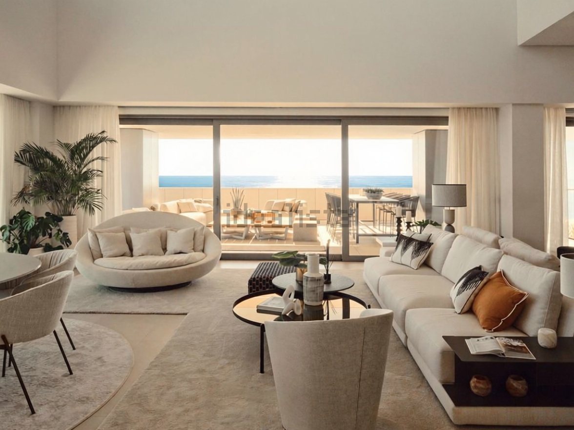 Apartamento em primeira linha de praia em Málaga — Sala