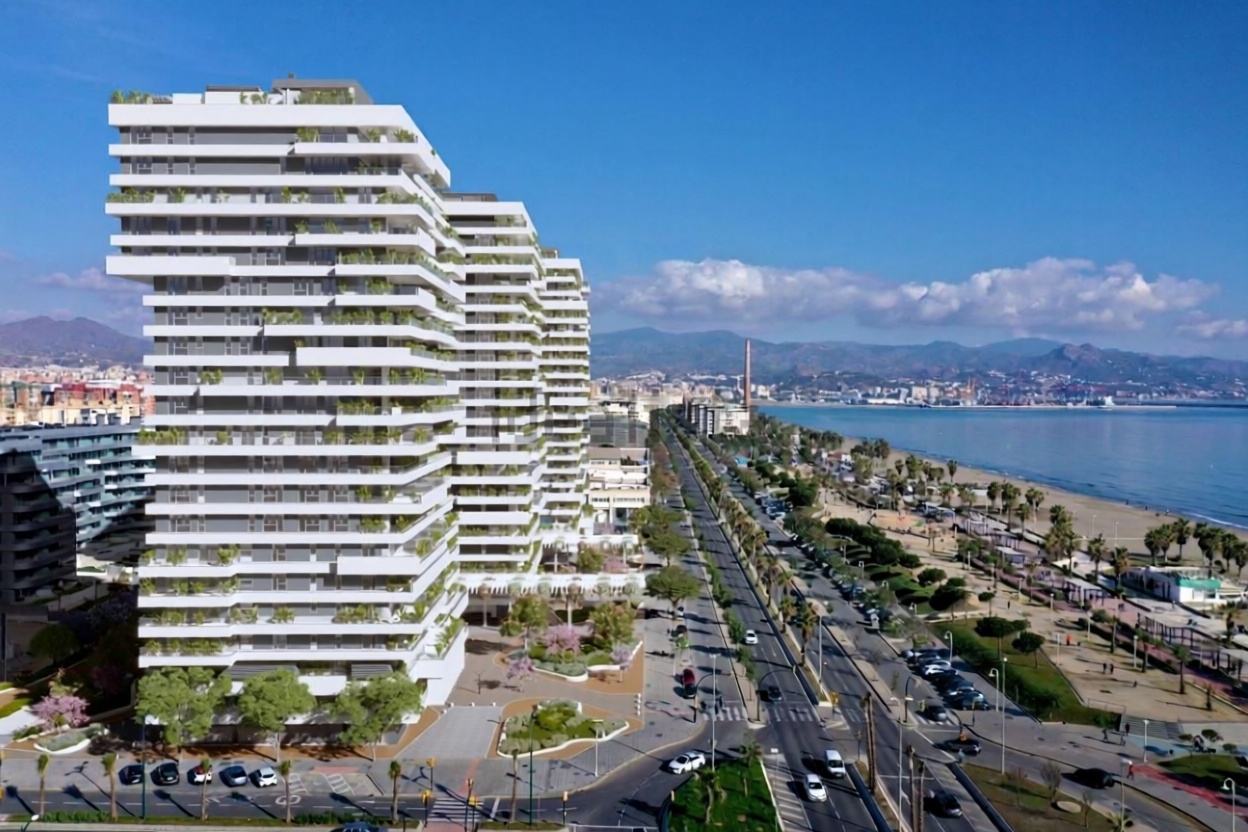 Appartement en première ligne de plage à Málaga — Vue aérienne