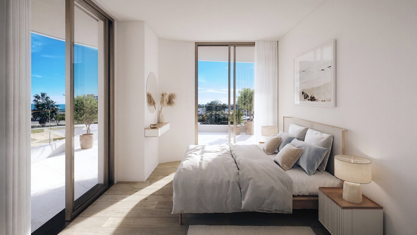 Appartement en première ligne de plage à Málaga — Chambre