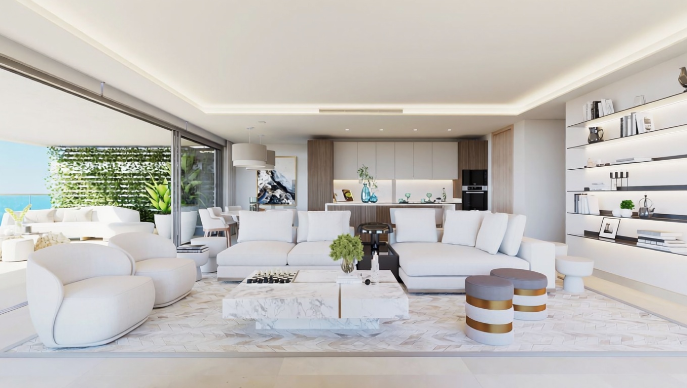 Apartamento em primeira linha de praia em Málaga — Sala