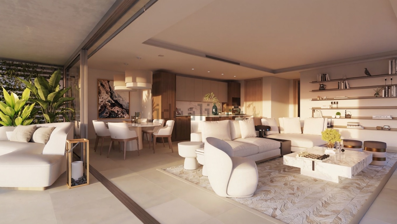 Apartamento em primeira linha de praia em Málaga — Sala