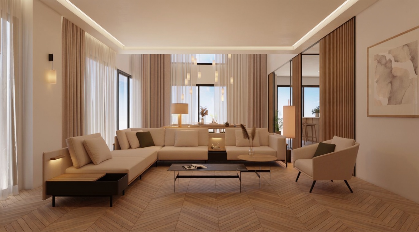 Apartamento em primeira linha de praia em Málaga — Sala