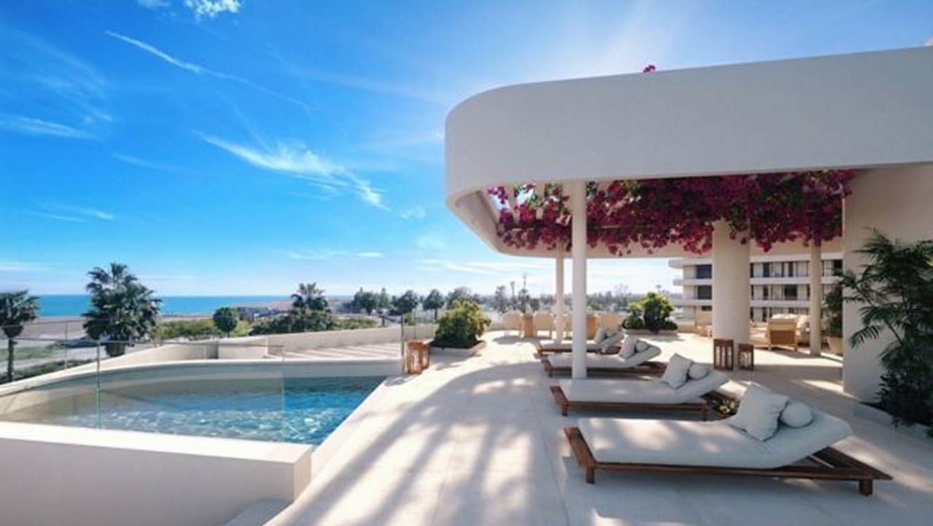 Apartamento em primeira linha de praia em Málaga — Terraço mar