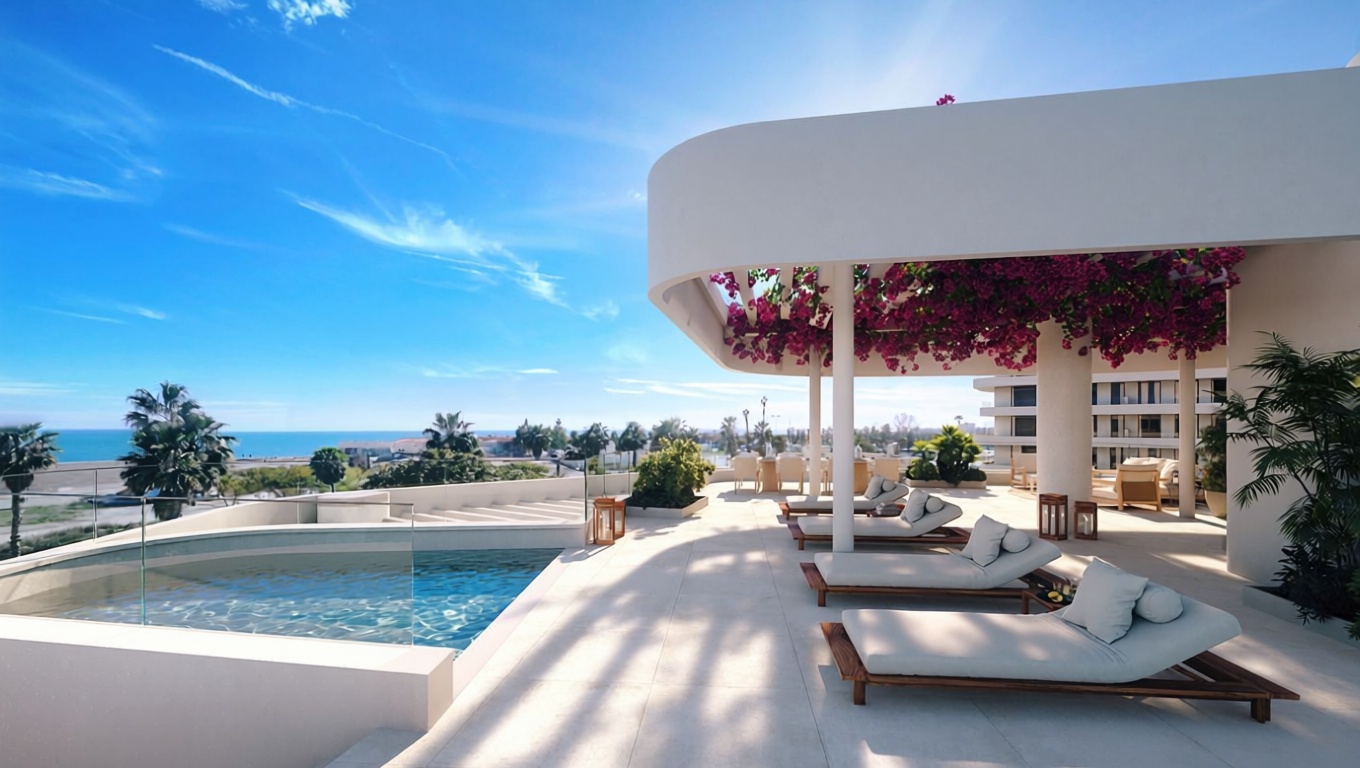 Apartamento em primeira linha de praia em Málaga — Terraço mar