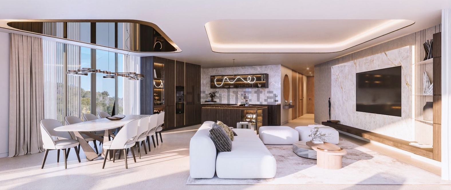 Apartamento em primeira linha de praia em Málaga — Sala