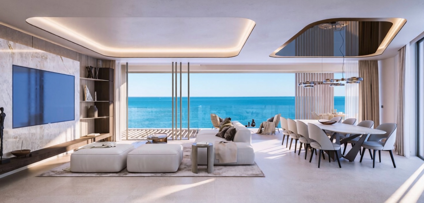 Apartamento em primeira linha de praia em Málaga — Sala