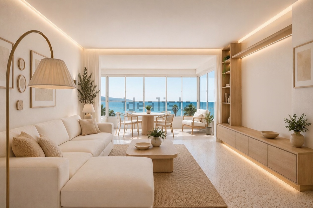 Apartamento em primeira linha de praia em Málaga — Sala