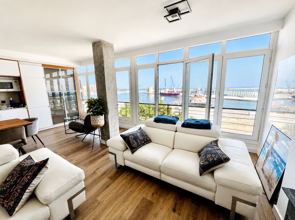 Appartement en première ligne de plage à Málaga — Séjour