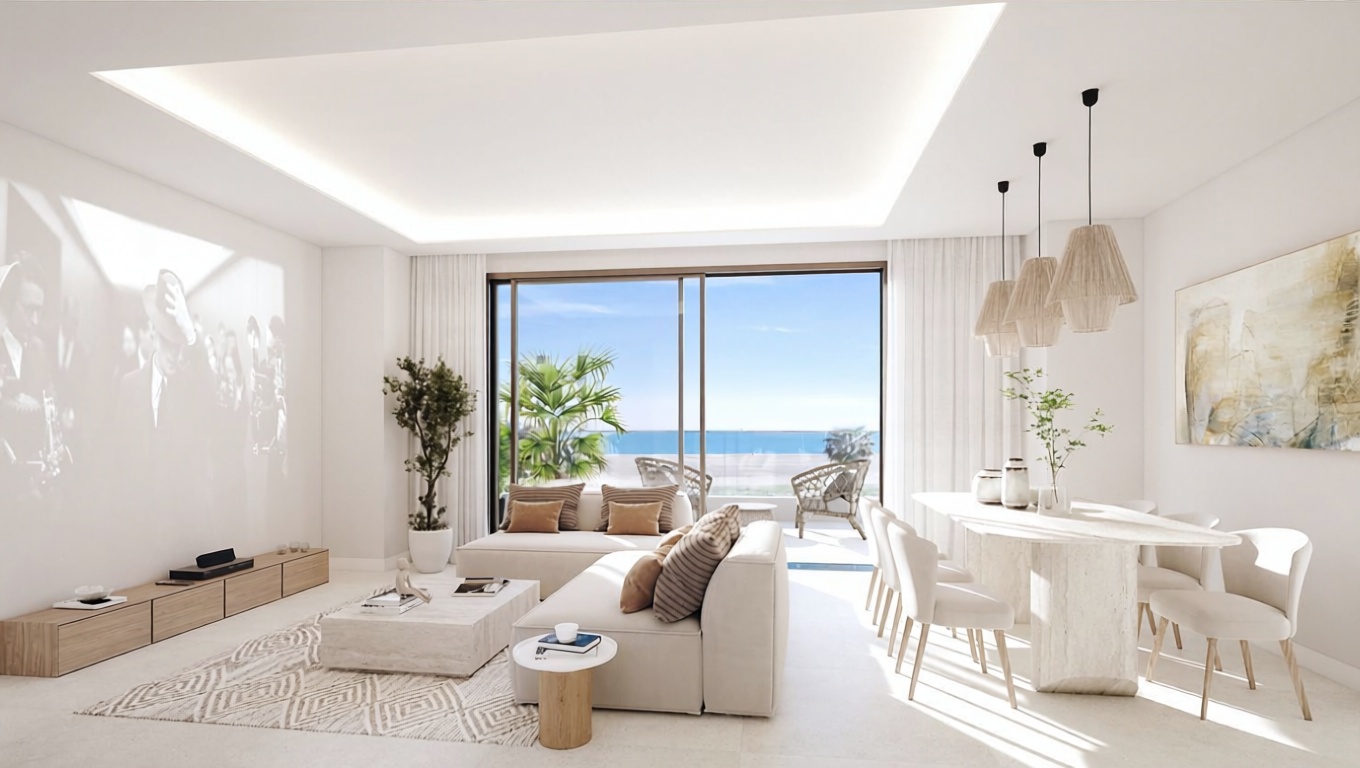 Appartement en première ligne de plage à Málaga — Séjour
