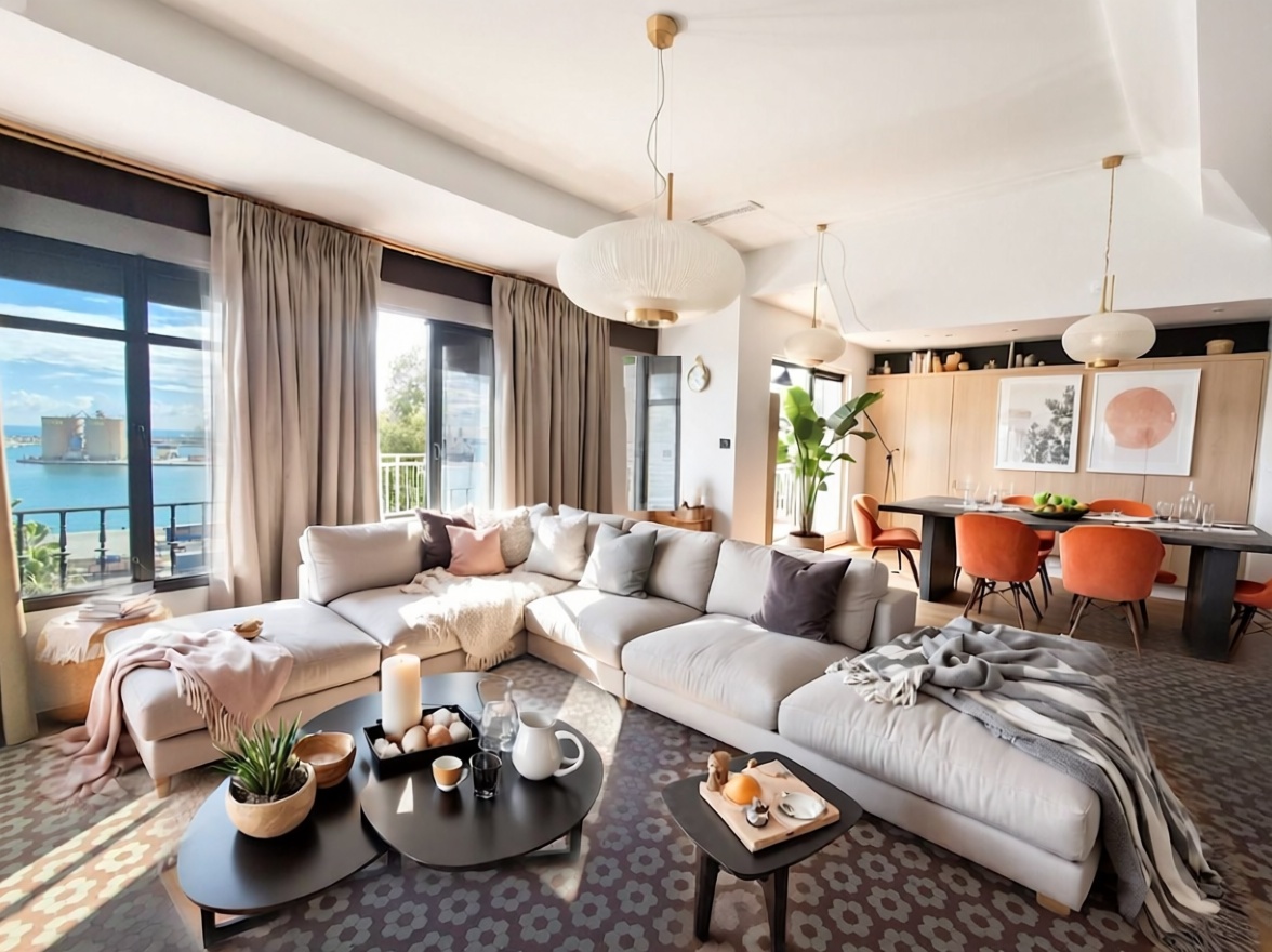 Apartamento em primeira linha de praia em Málaga — Sala