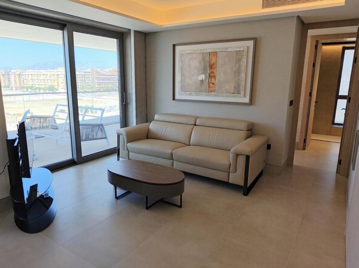 Appartement en première ligne de plage à Málaga — Séjour