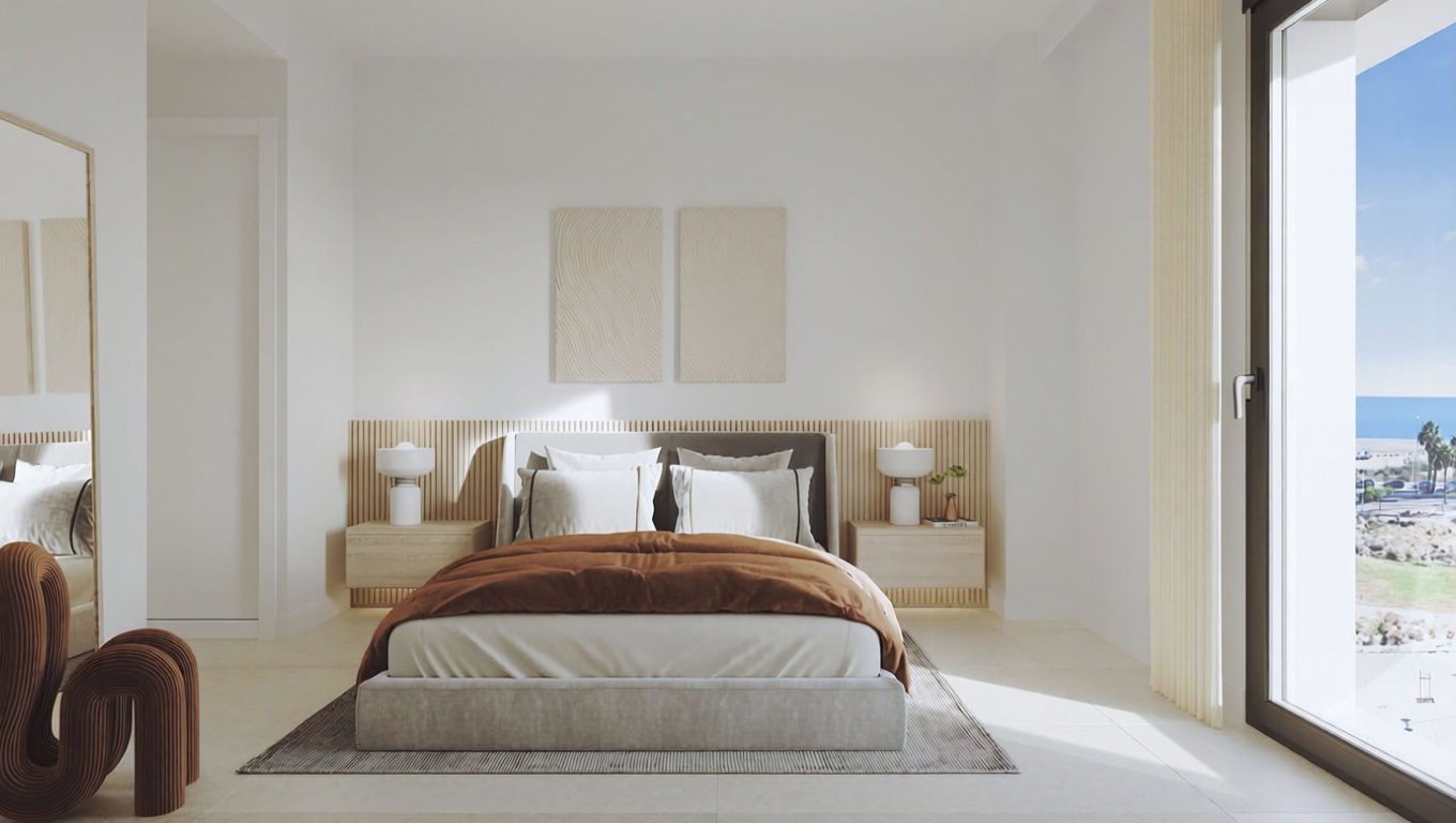 Appartement en première ligne de plage à Málaga — Chambre