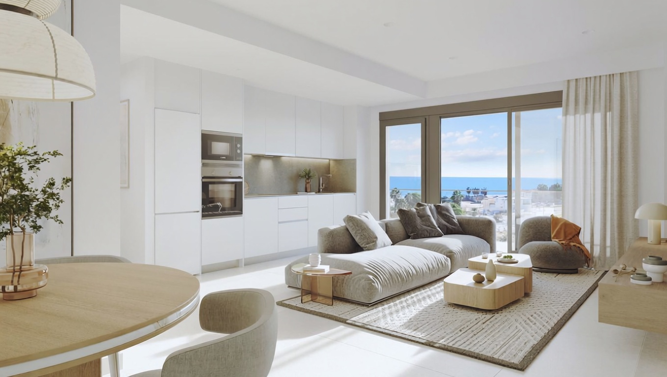 Appartement en première ligne de plage à Málaga — Séjour