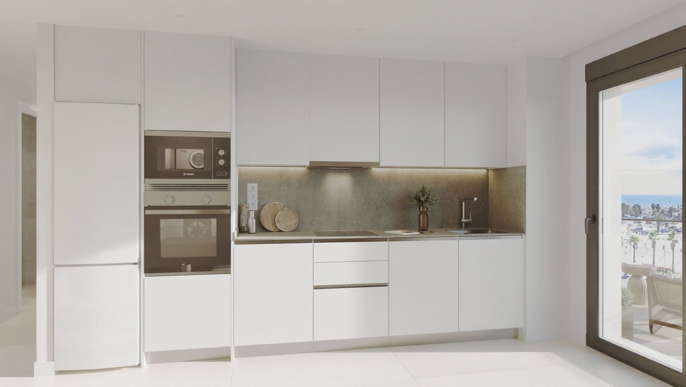 Appartement en première ligne de plage à Málaga — Cuisine