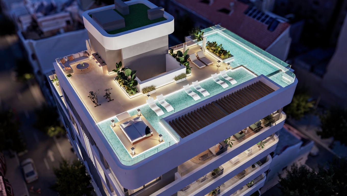Appartement en première ligne de plage à Málaga — Vue aérienne