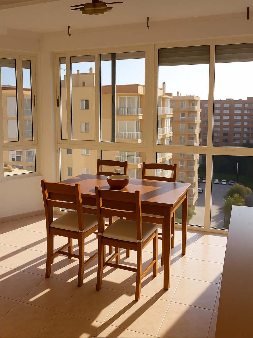 Appartement en première ligne de plage à Algarrobo-Costa — Coin repas