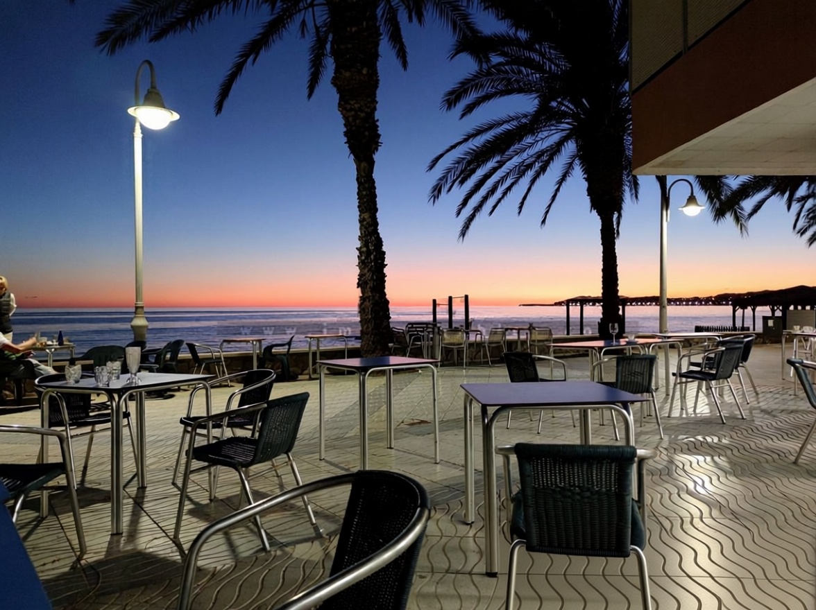 Beachfront flat in Algarrobo-Costa — Sea terrace