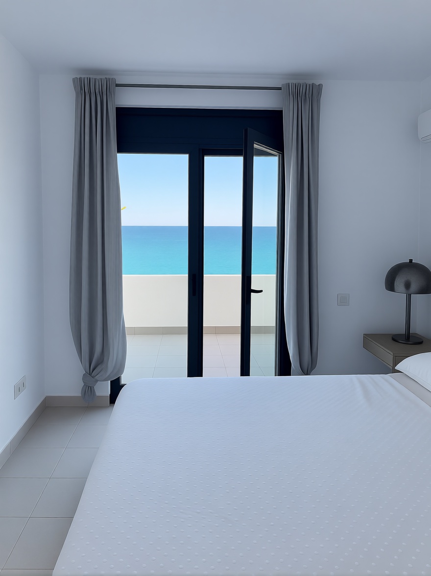 Ático en primera línea de mar en Mojácar — Dormitorio