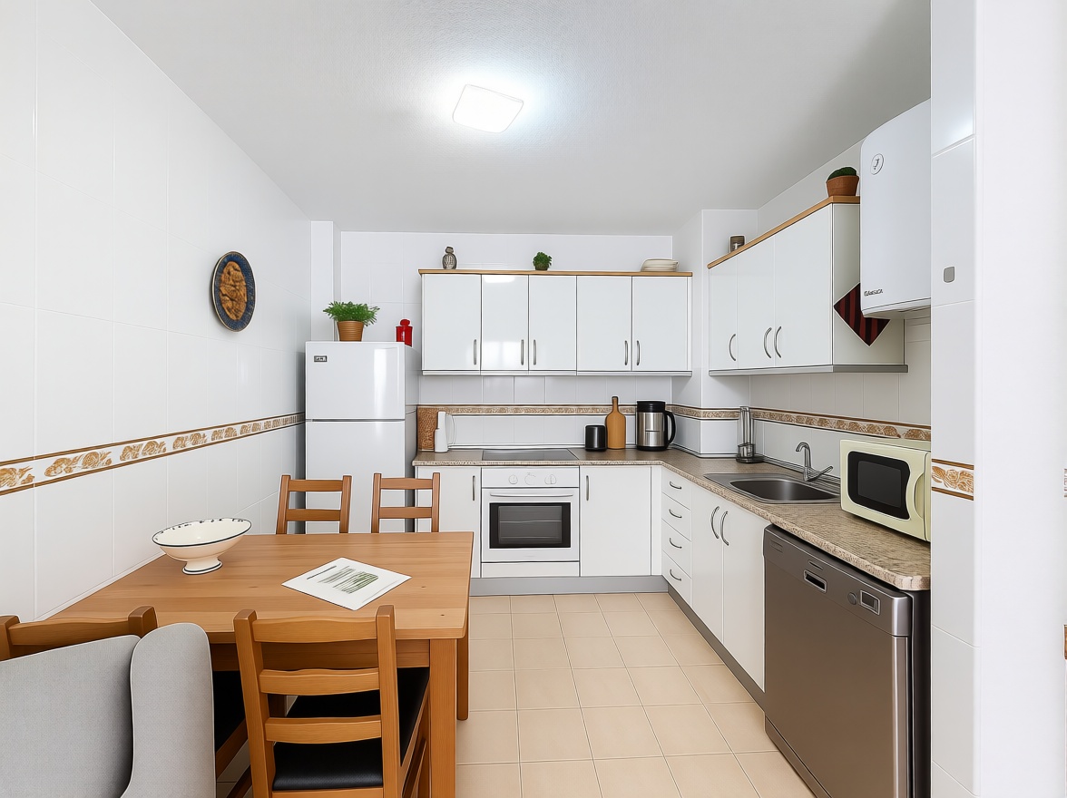 Duplex en première ligne de plage à Algarrobo-Costa — Cuisine