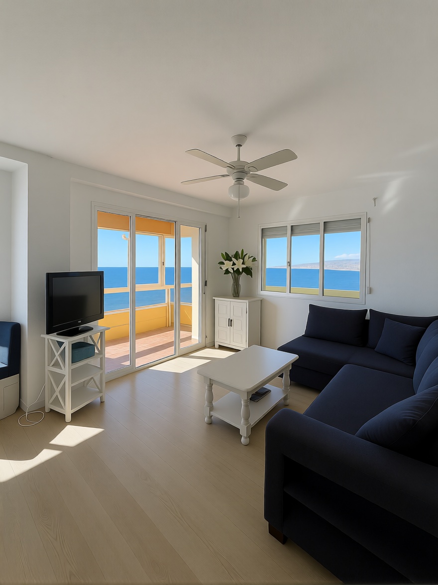 Appartement en première ligne de plage à Málaga — Séjour