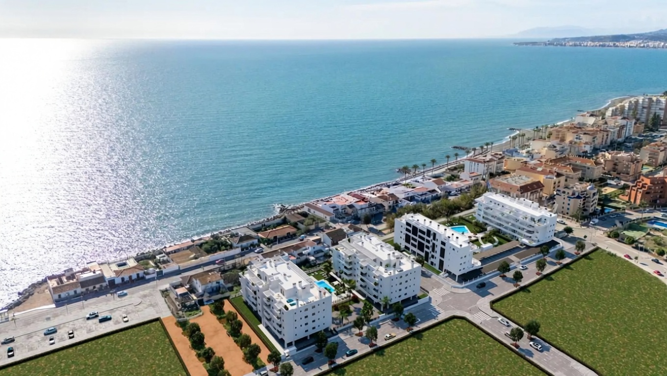 Appartement en première ligne de plage à Algarrobo-Costa — Vue aérienne