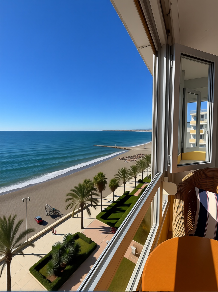Beachfront flat in Algarrobo-Costa — Sea view