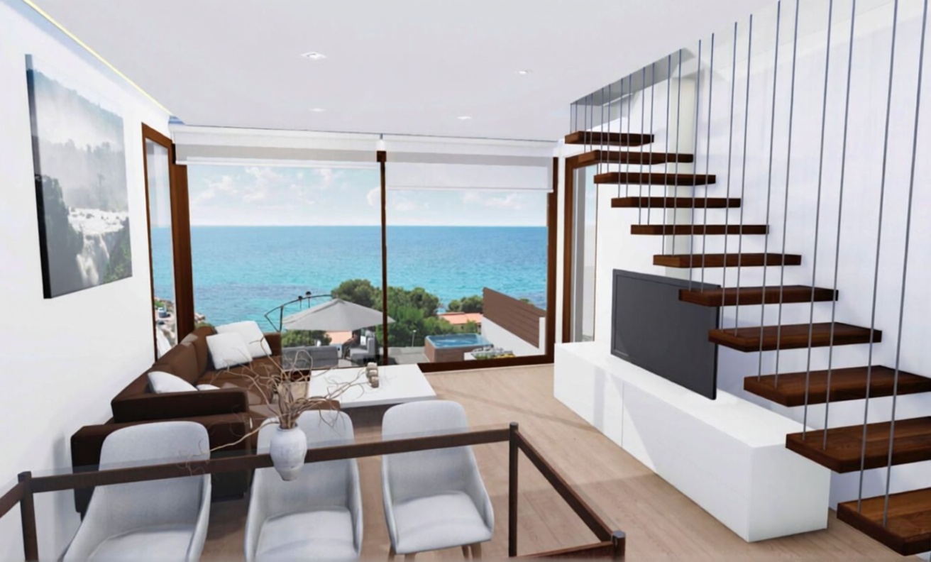 Appartement en première ligne de plage à Cartagena — Séjour