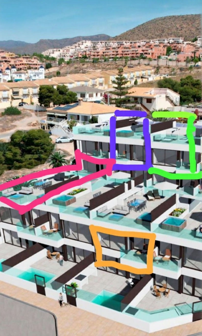 Appartement en première ligne de plage à Cartagena — Vue aérienne