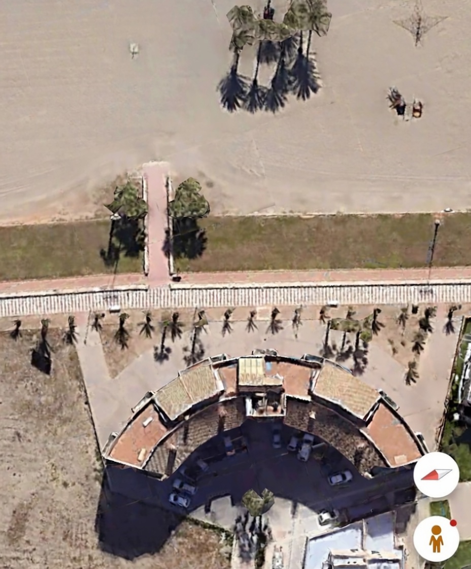 Appartement en attique en première ligne de mer à Roquetas de Mar — Vue aérienne
