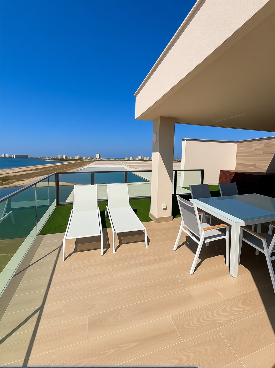Appartement en attique en première ligne de mer à Cartagena — Terrasse mer