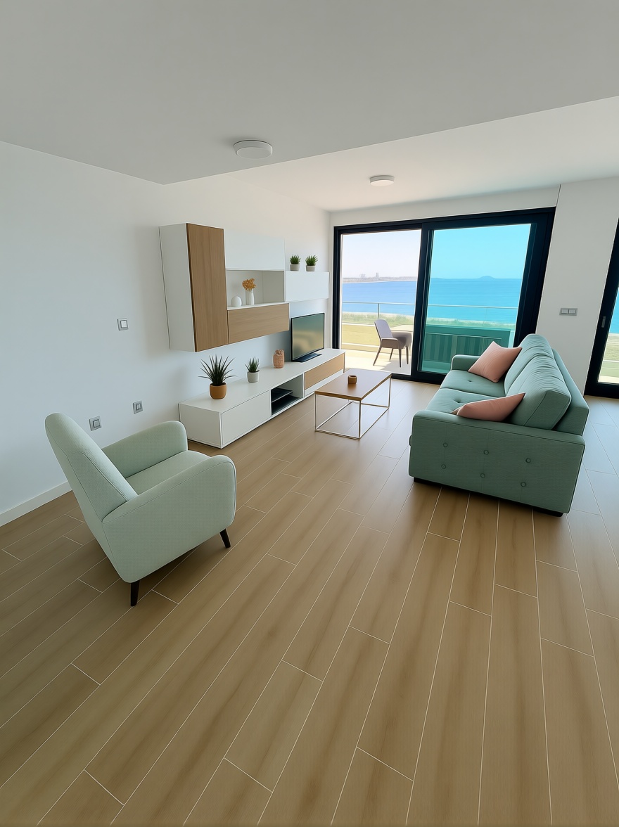 Appartement en attique en première ligne de mer à Cartagena — Séjour