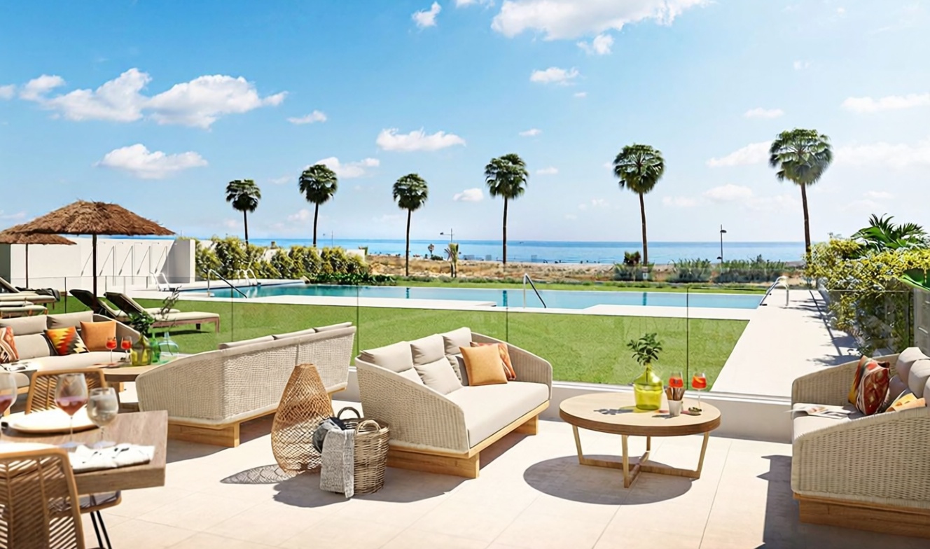 Apartamento em primeira linha de praia em Torrox — Terraço mar