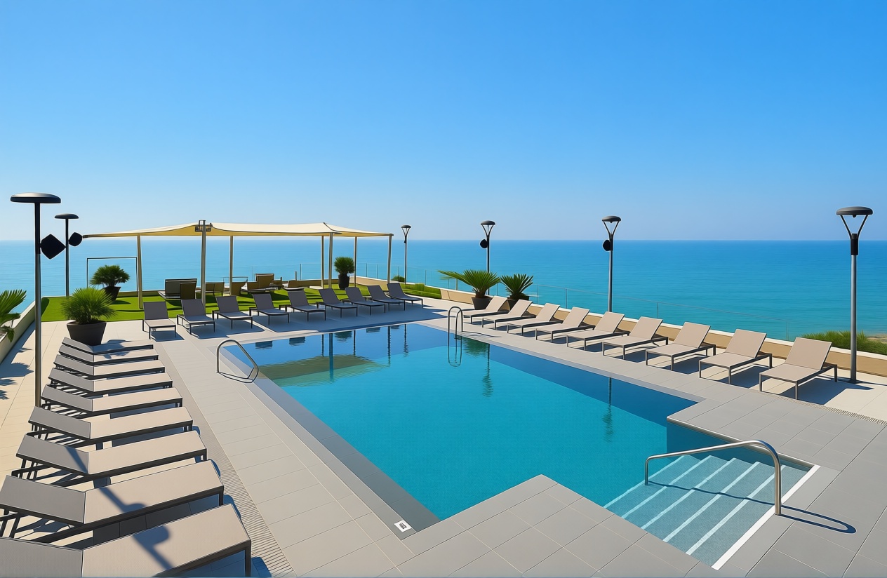 Студия первая линия пляжа в Torremolinos — Бассейн