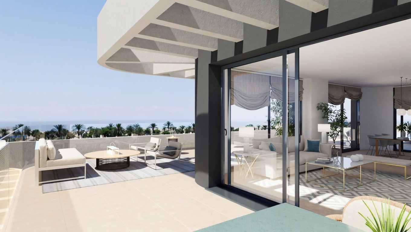 Apartamento em primeira linha de praia em Torremolinos — Terraço mar