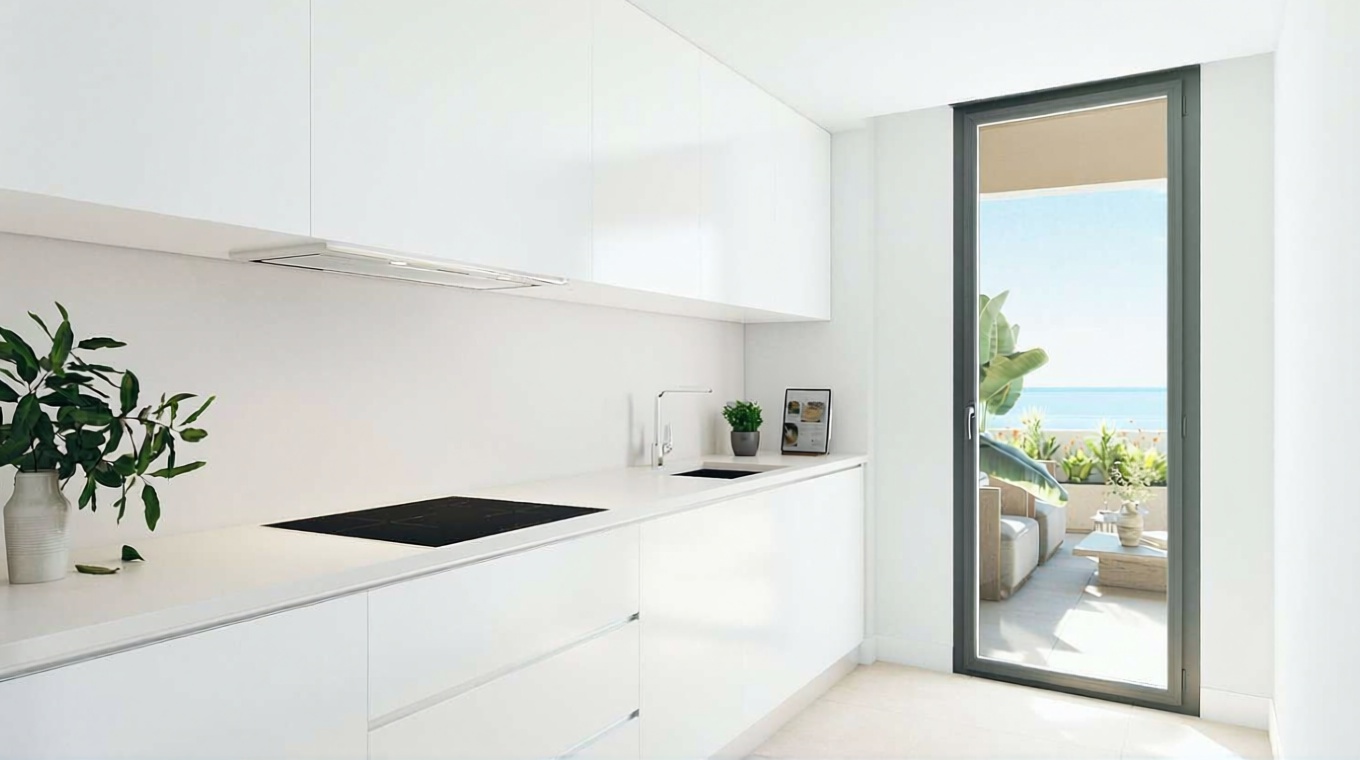 Appartement en première ligne de plage à Torremolinos — Cuisine