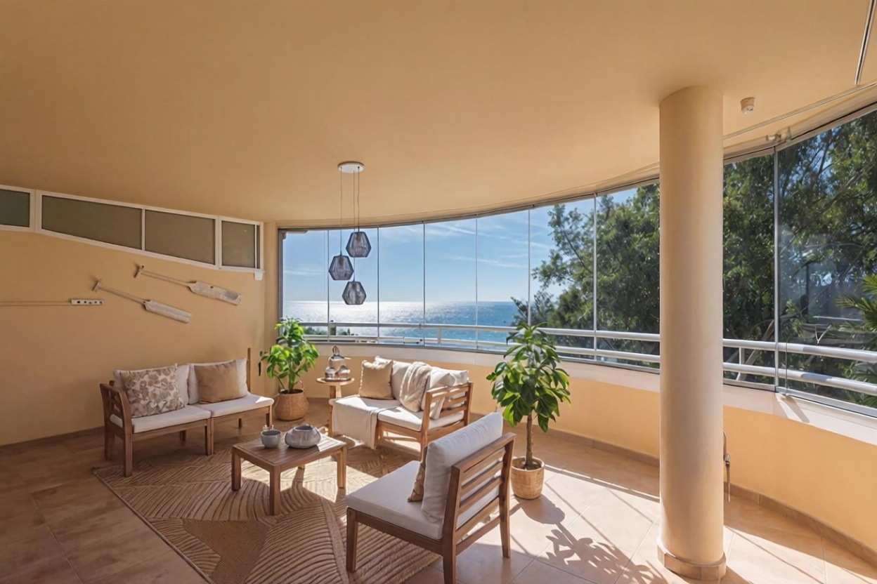 Beachfront flat in Benalmádena — Sea terrace