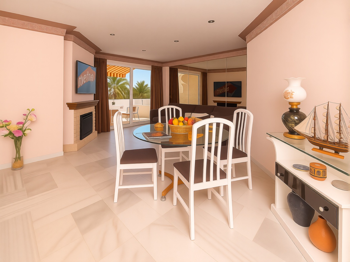 Appartement en attique en première ligne de mer à Benalmádena — Coin repas