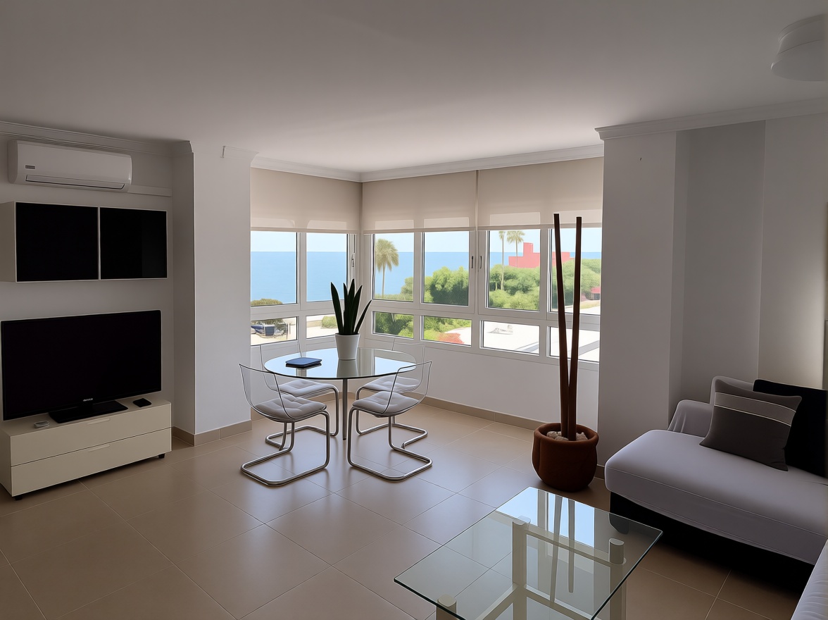 Piso en primera línea de playa en Benalmádena — Salón