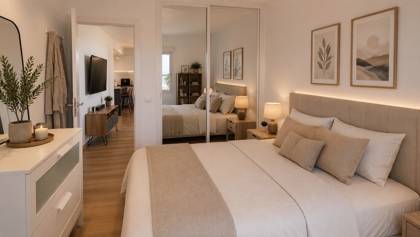 Piso en primera línea de playa en Benalmádena — Dormitorio