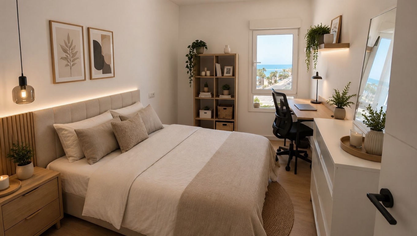 Piso en primera línea de playa en Benalmádena — Dormitorio